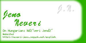 jeno neveri business card